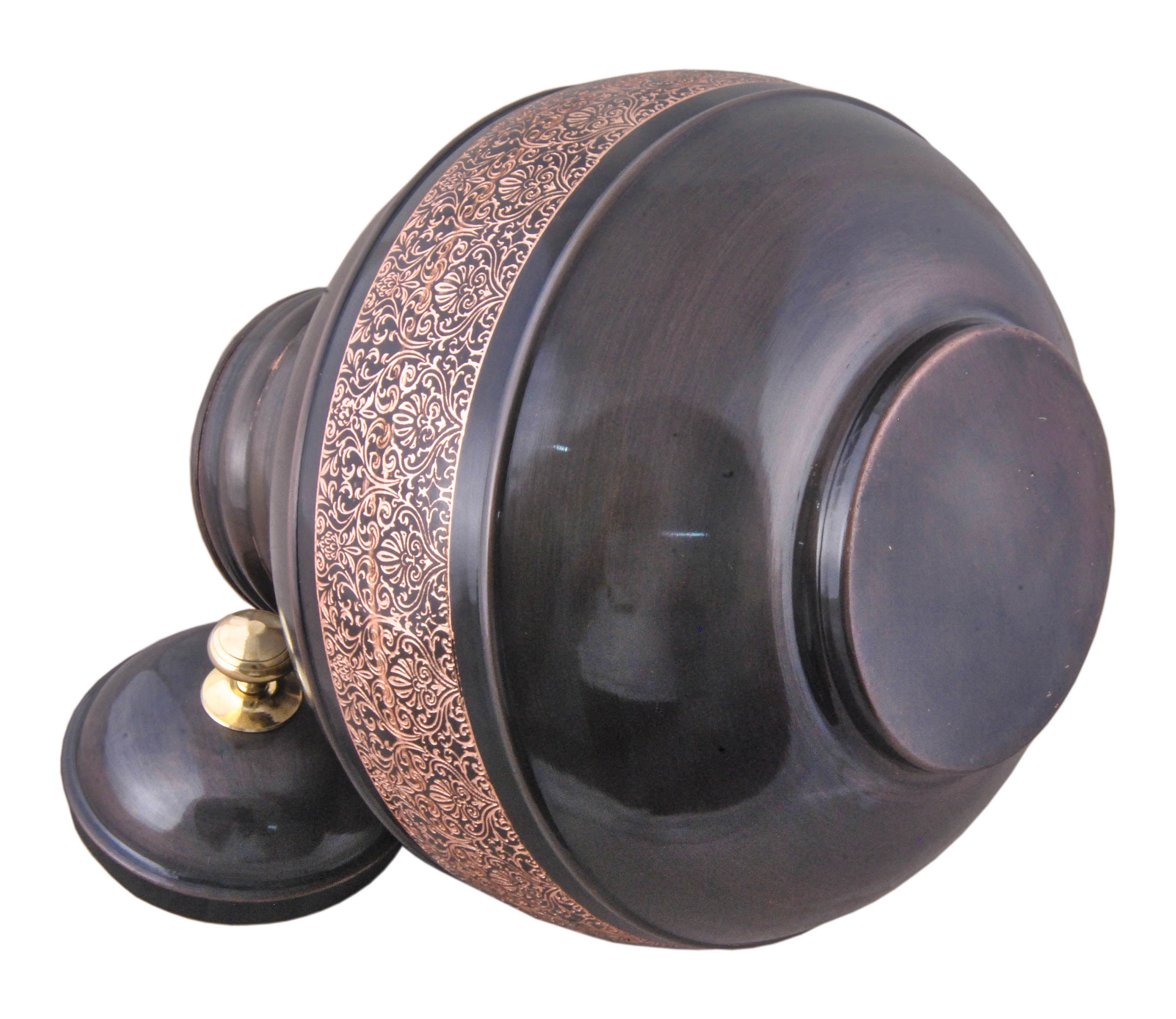 Matka In English Copper Matka Pot Container Antique Eching Design with Lid and 2 Copper ...