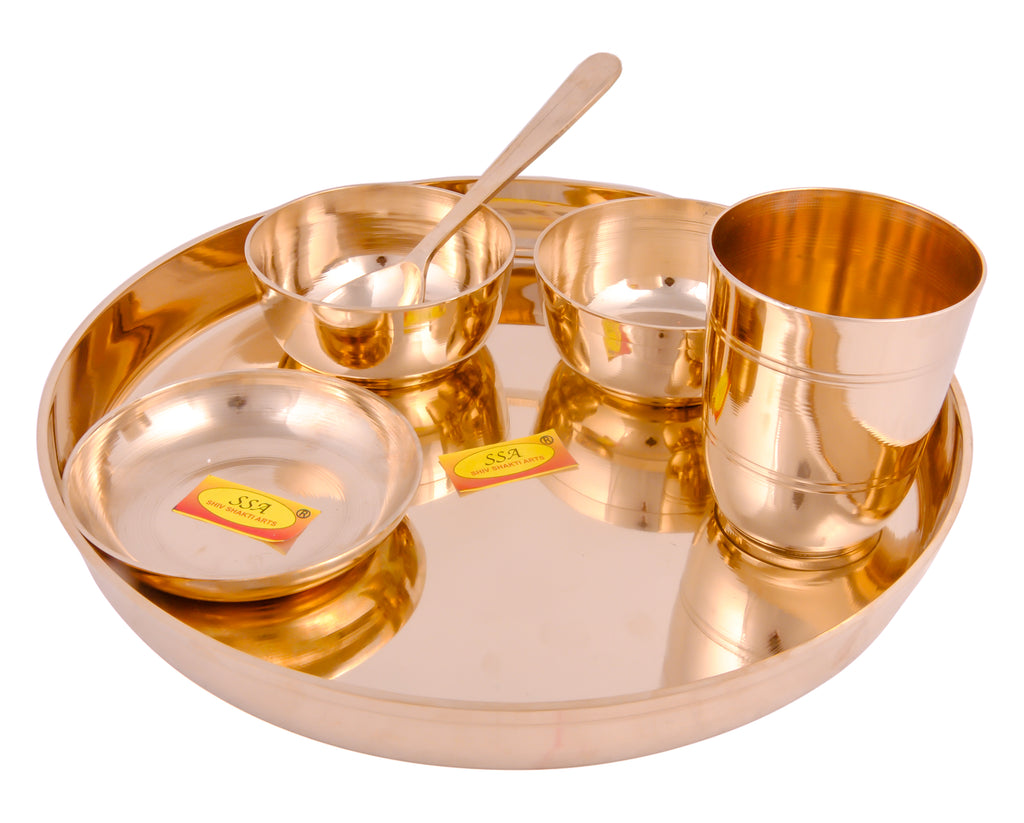 Brass tableware – Tagged Brass Dinner Thali/Set – SHIV SHAKTI ARTS