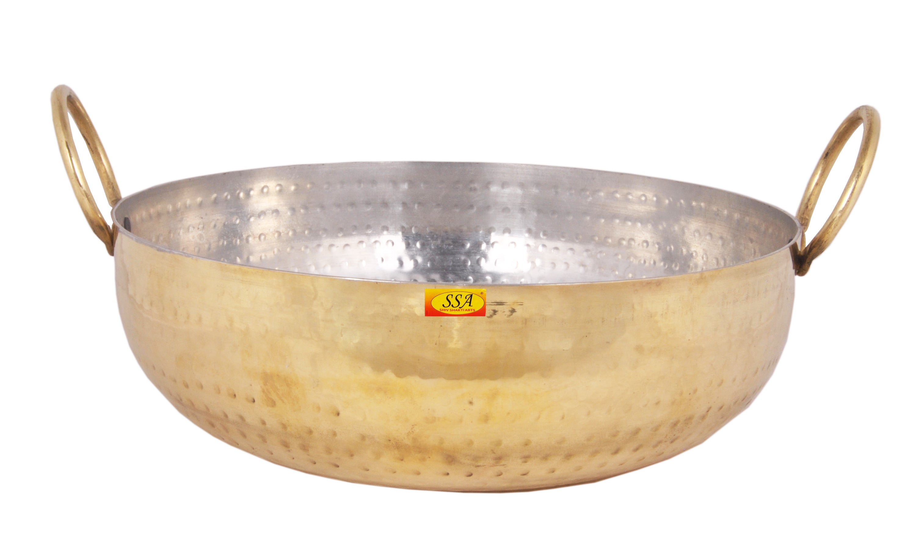 Brass Classic KADHAI with Brass Handle and Inner Kalai Tin Plated