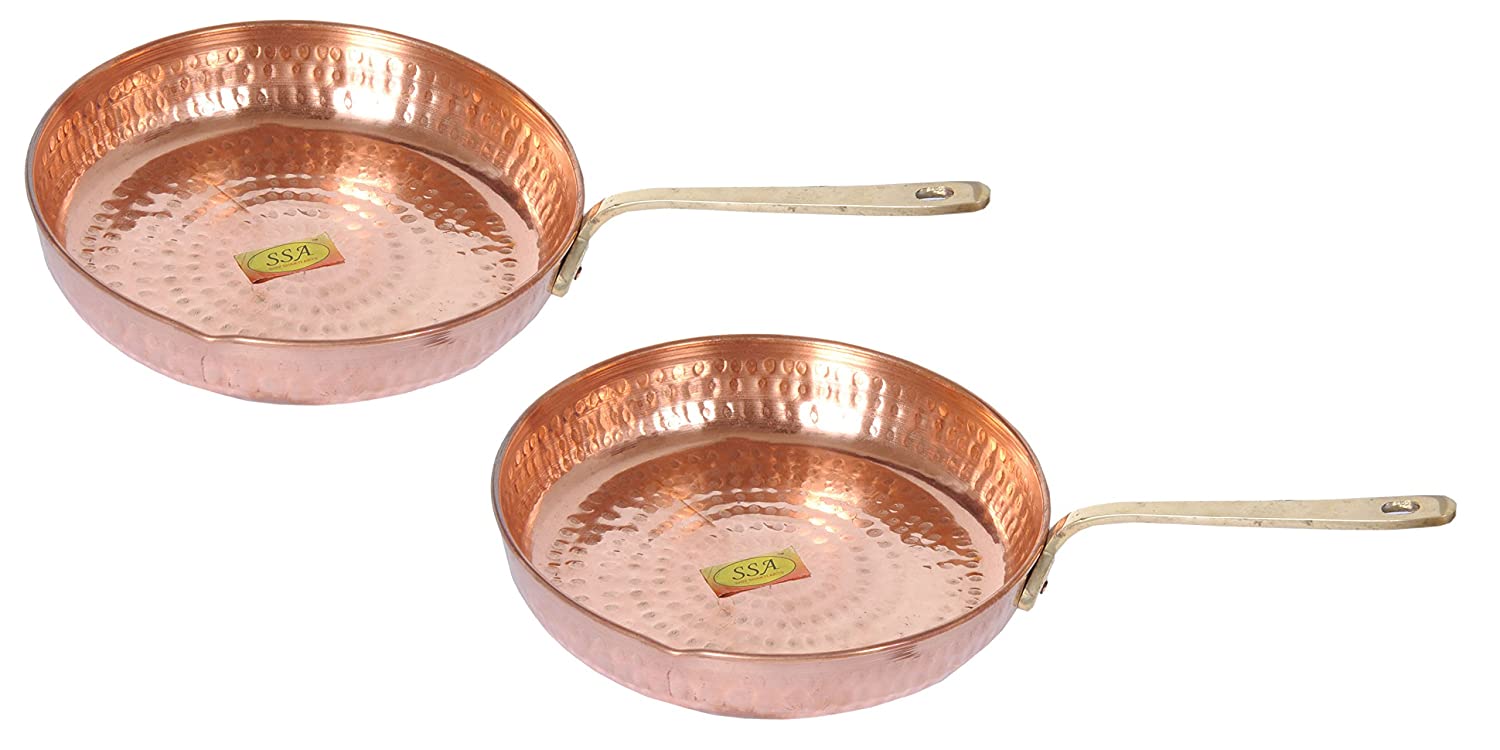Pure Copper Fry Pan/Cooking & Serving Pan/Sauce pan (350 ml) - 35 cm x –  SHIV SHAKTI ARTS