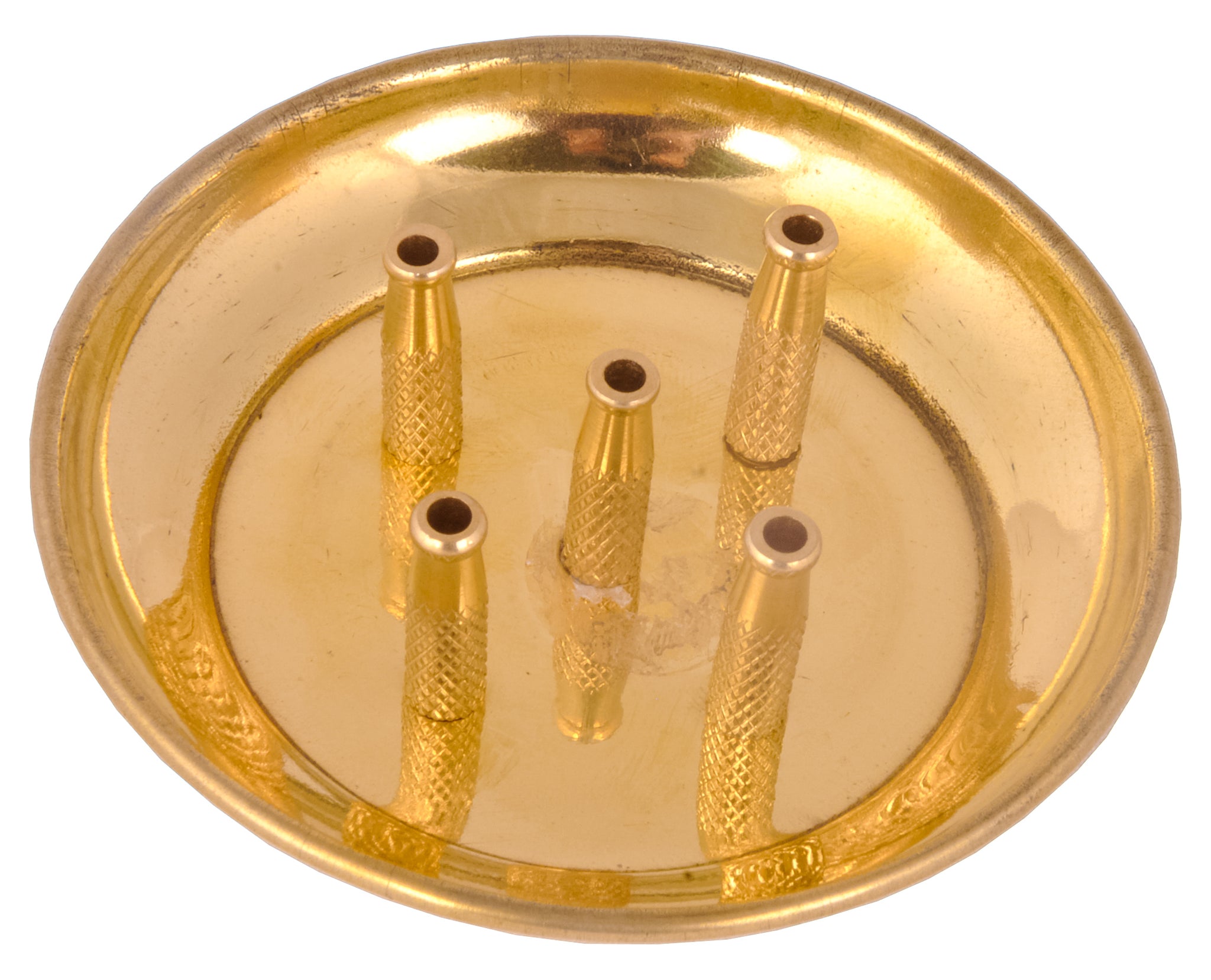 budspool GOLD BRASS ASHTRAY 新品未使用　舐達磨⑨ 100% Pure Brass Agarbatti stand / Agardaan with Ash Catcher plate
