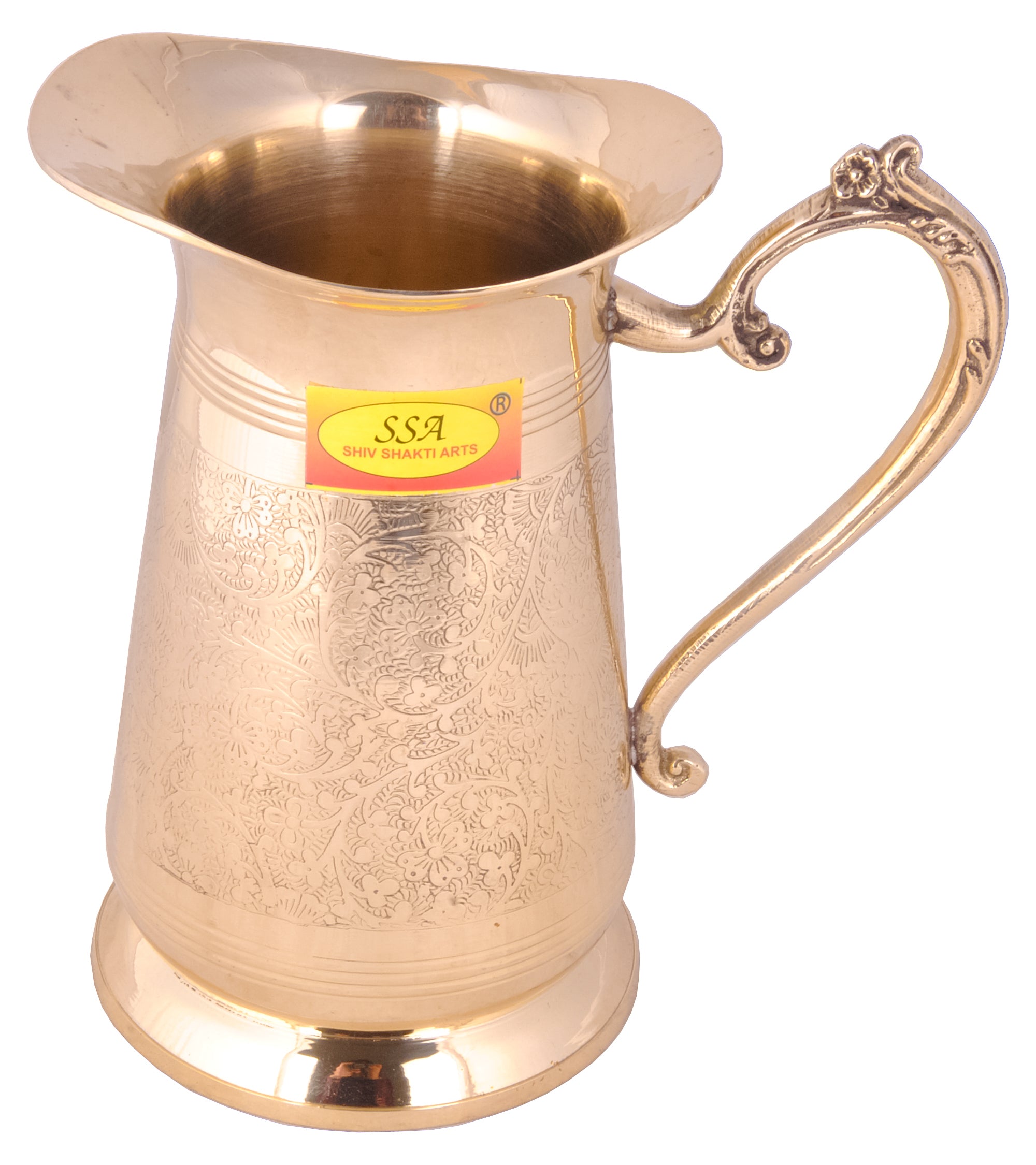 Buy BONA Fide Pure Brass Embossed Engraved Design Jug/Pitcher,Embossed  Design Matka Look 1500 ml Drink Ware & Tableware,Brass jug Online at Low  Prices in India 