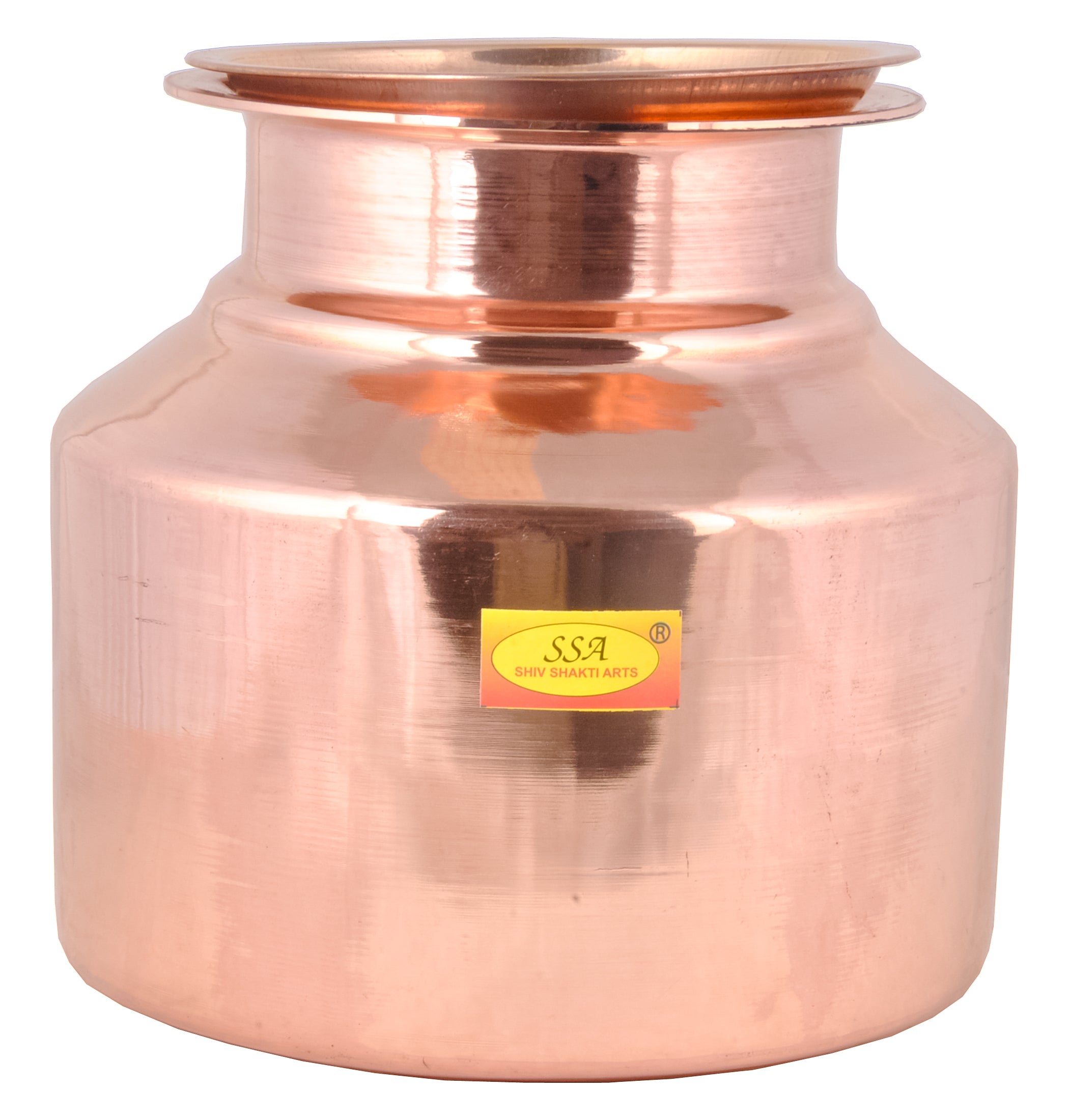100% Pure Copper Pot | Matka Container With Lid 5.5 Litre Water Storin ...