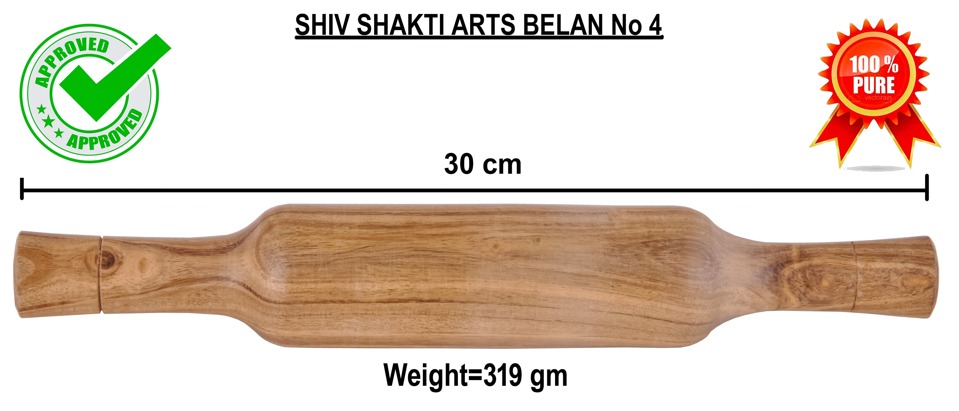 Bellan Roti Brown Wooden Belan for Chapati/ Roti / paratha / Puri / Papad | Wooden ...