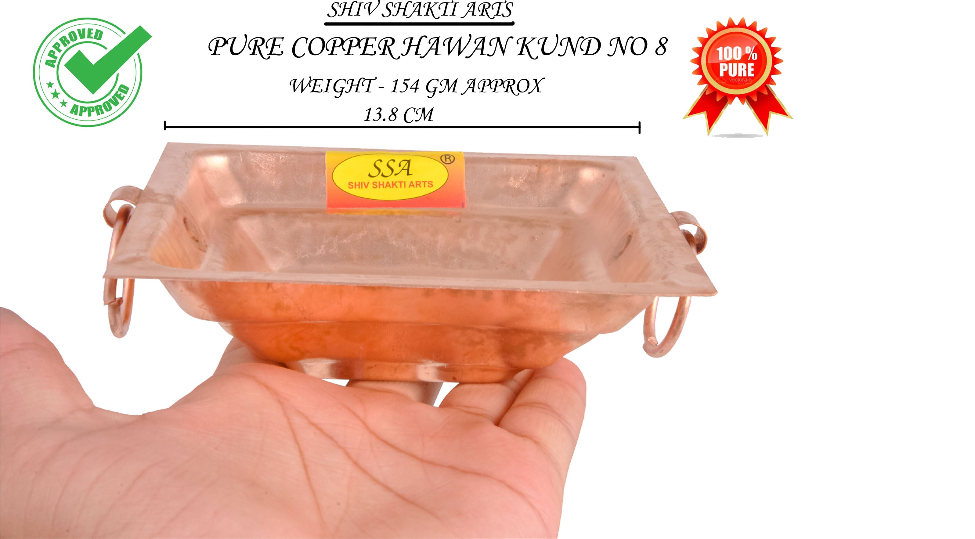 100% Pure Copper hawan Kund | Yagya Kund | Poojan Home - Temple, Ritua ...