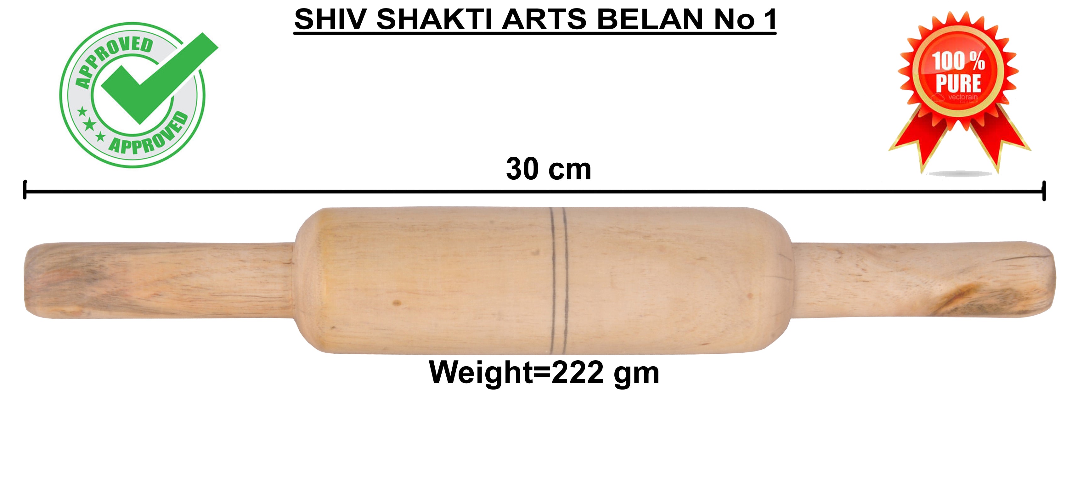 Bellan Roti Brown Wooden Belan for Chapati/ Roti / paratha / Puri / Papad | Wooden ...
