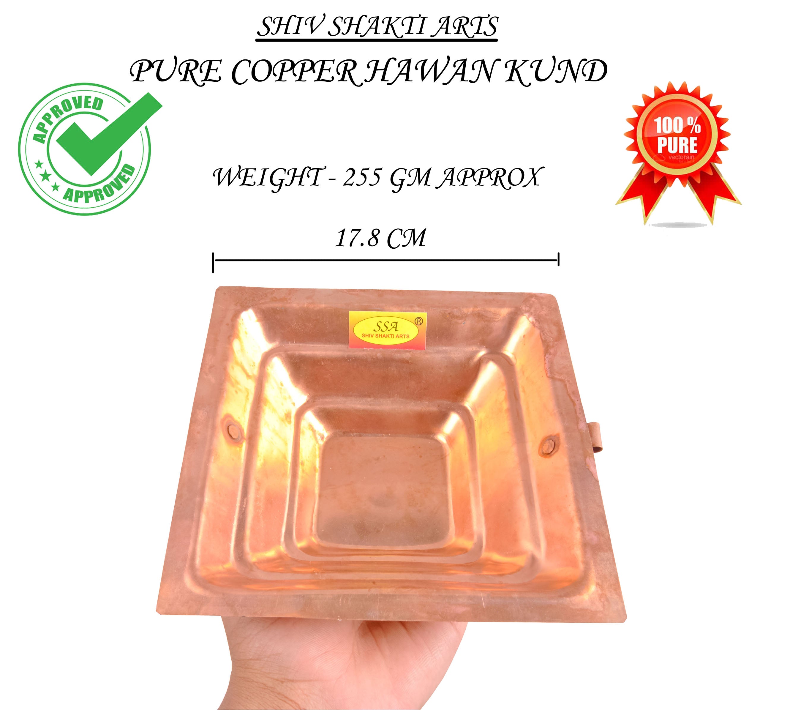 100% Pure Copper hawan Kund | Yagya Kund | Poojan Home - Temple, Ritua ...