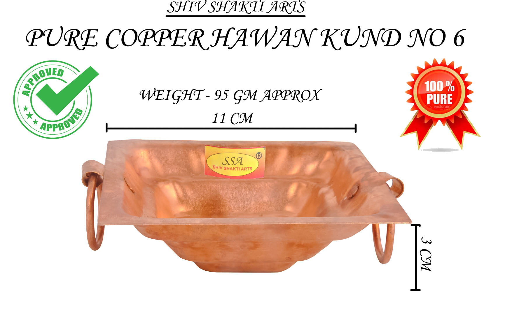 100% Pure Copper hawan Kund | Yagya Kund | Poojan Home - Temple, Ritua ...