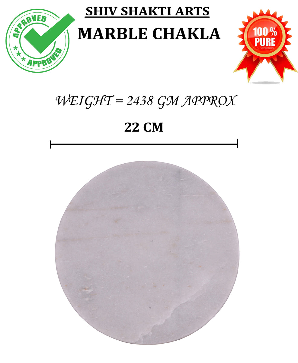 Indian White Marble Roti Maker/Chakla/Rolling Board (White Chakla, 9 i ...