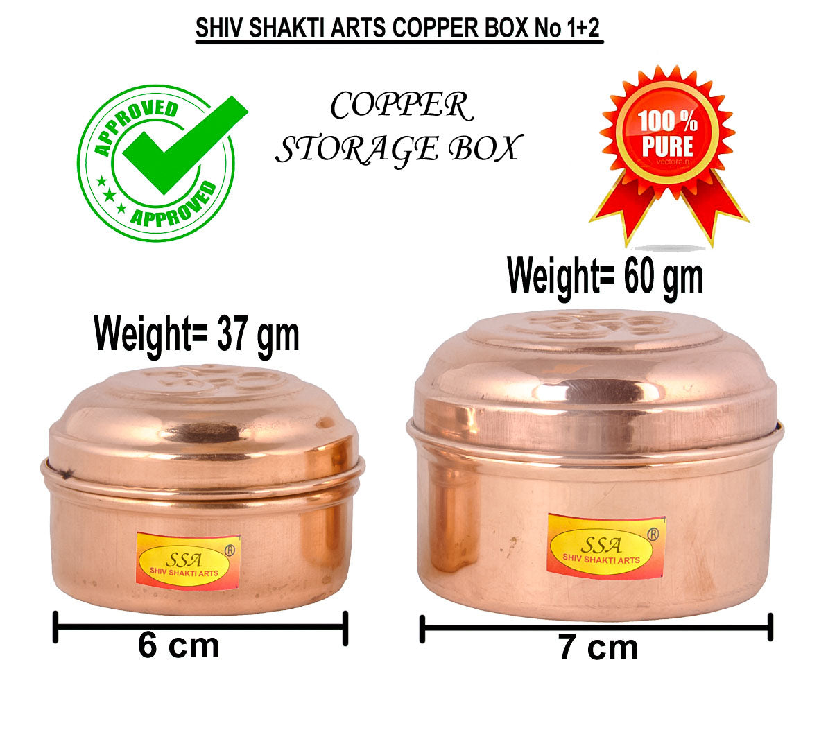 100% Pure Copper Box Set |Jewellery Box Set |Tamba Dibbi| Puja - Mandi ...