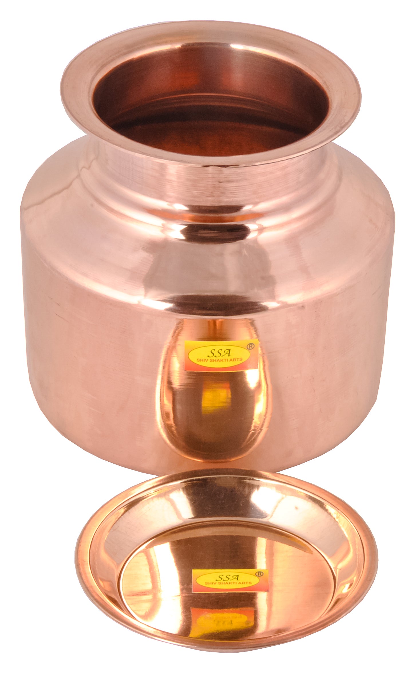 100% Pure Copper Pot | Matka Container With Lid 5.5 Litre Water Storin ...
