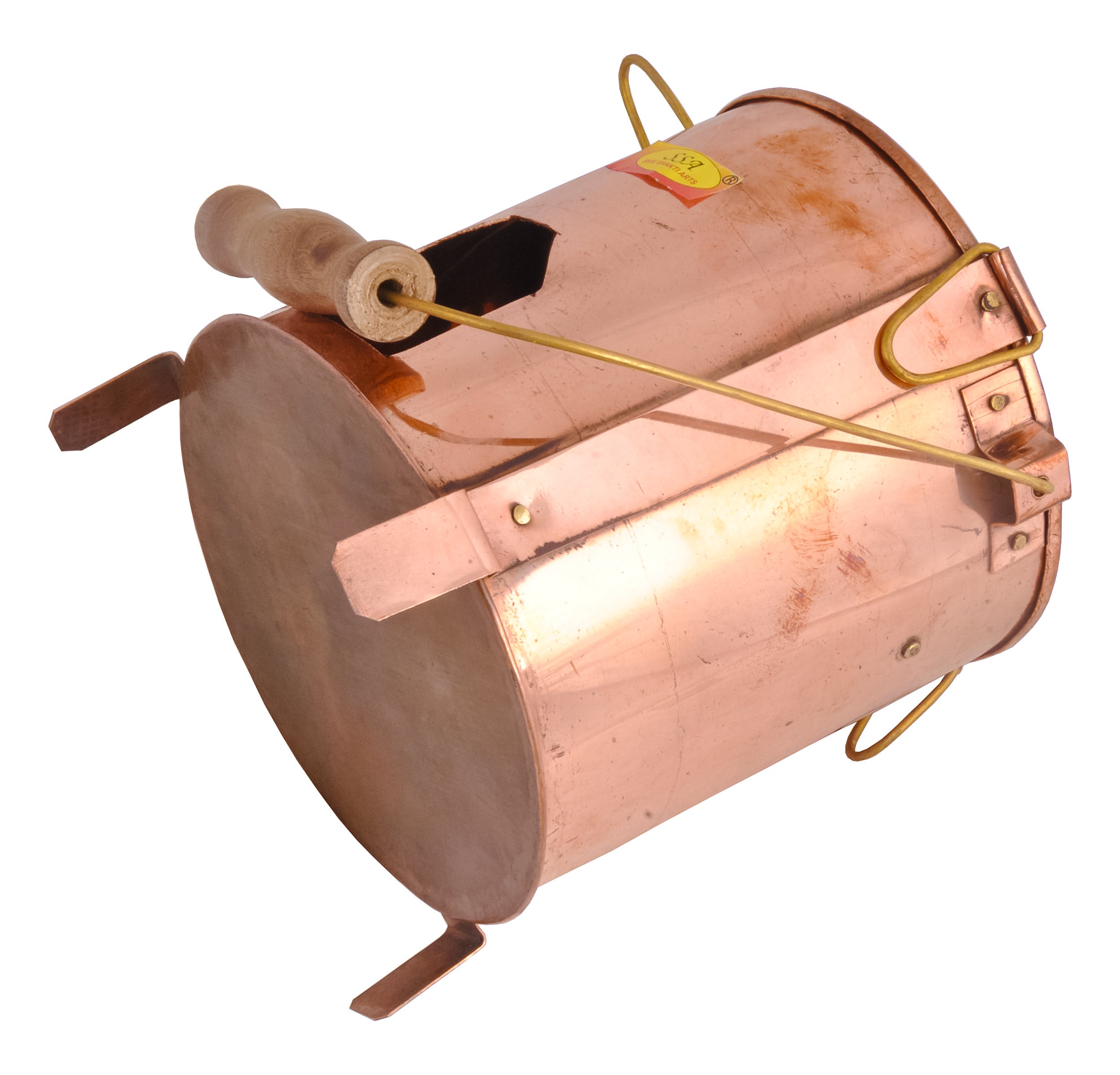 Angithi 100% Pure Copper Angithi/Sigdi with Brass Wooden Handle, for Home, Hot ...