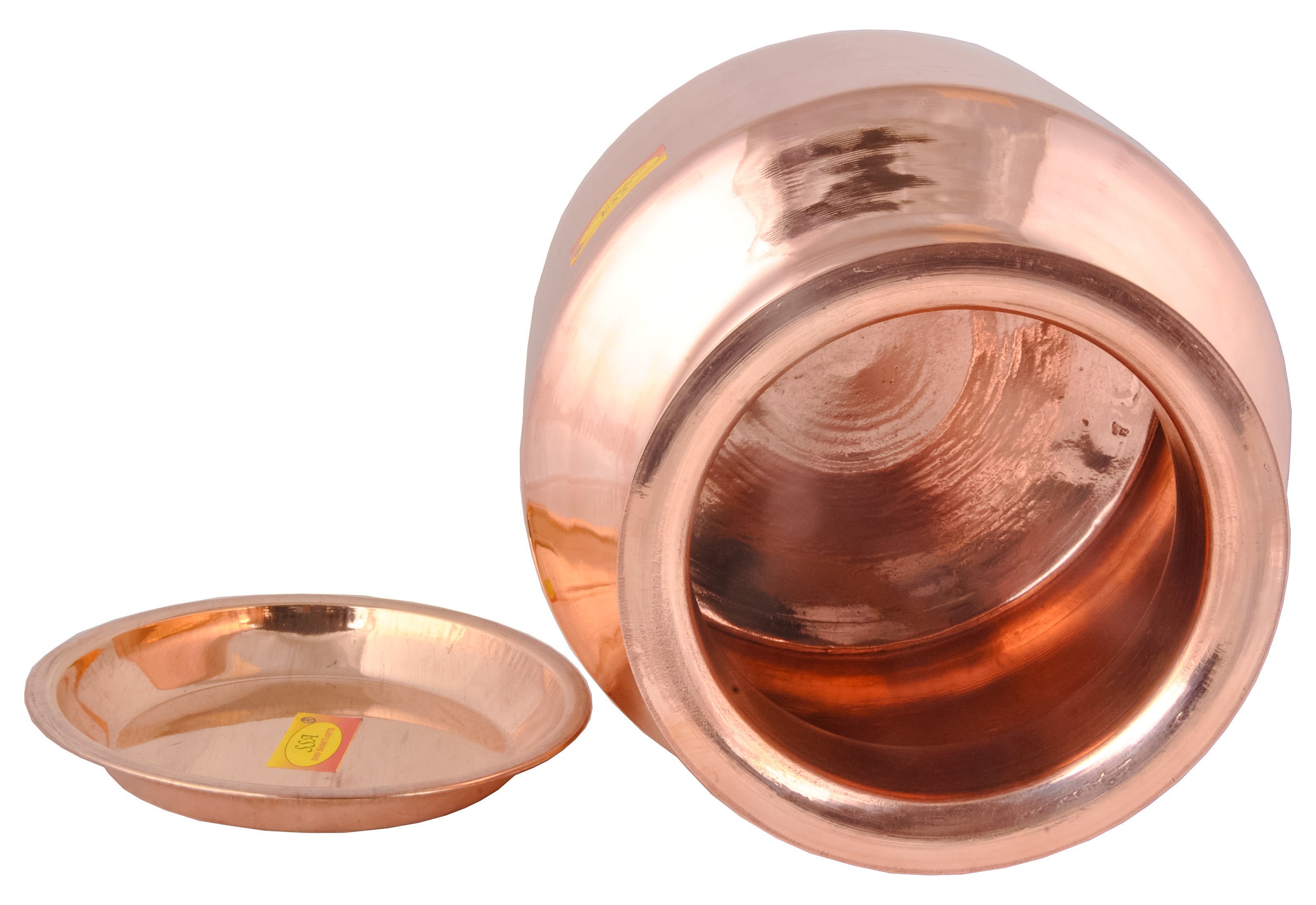 100% Pure Copper Pot | Matka Container With Lid 5.5 Litre Water Storin ...