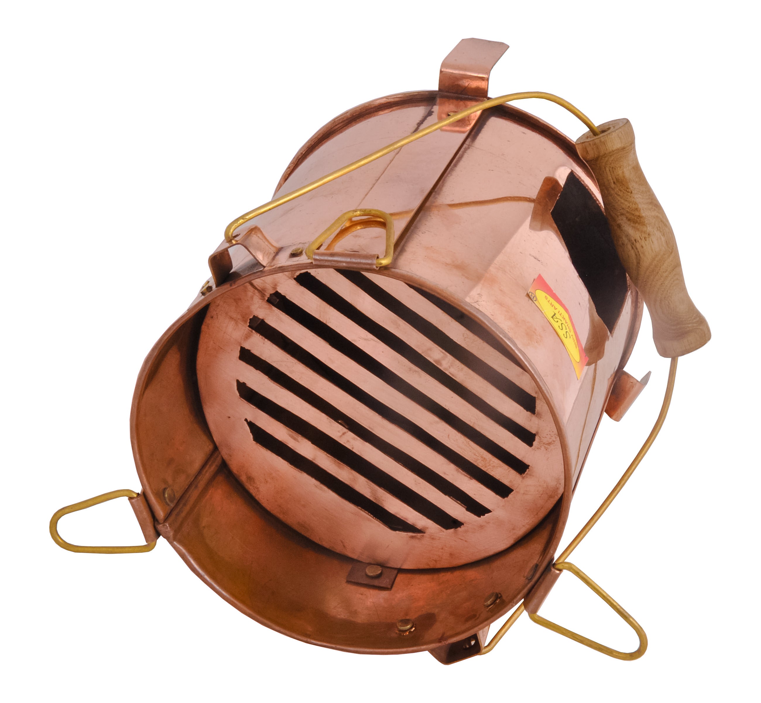 Angithi 100% Pure Copper Angithi/Sigdi with Brass Wooden Handle, for Home, Hot ...