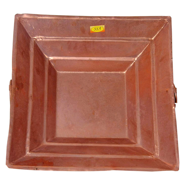 Traditional Copper Hawan Kund Heavy Weight  (Brown_15.7 Inch X 15.7 Inch X 4.3 Inch)