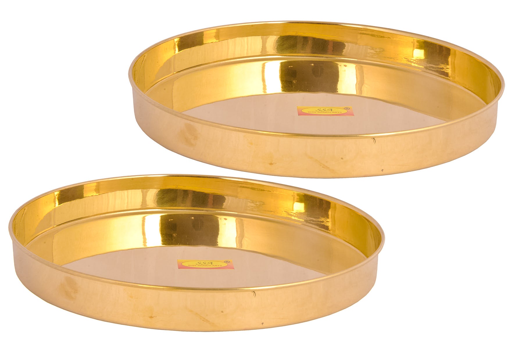 Pure Brass Thali Set | Dinner Set | 6 Pieces (Embossed Flower Eatching  Design.